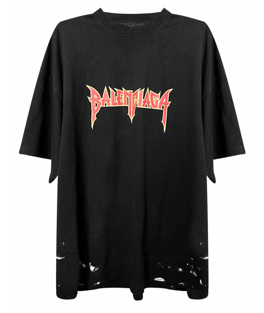 BALENCIAGA Черная хлопковая футболка, фото 1
