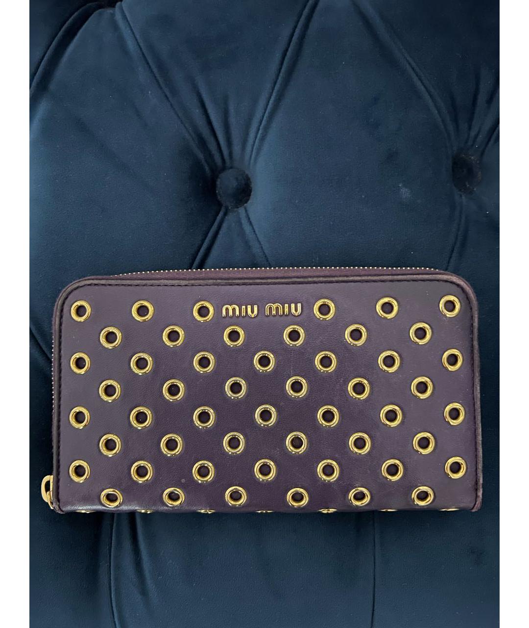 MIU MIU Фиолетовый кожаный кошелек, фото 5