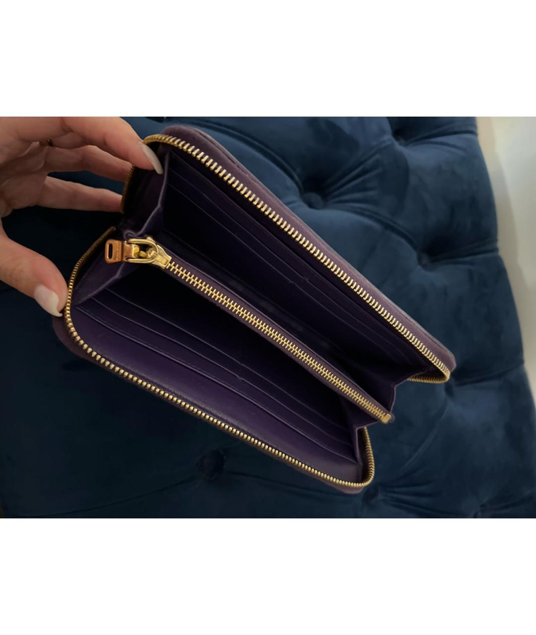 MIU MIU Фиолетовый кожаный кошелек, фото 4