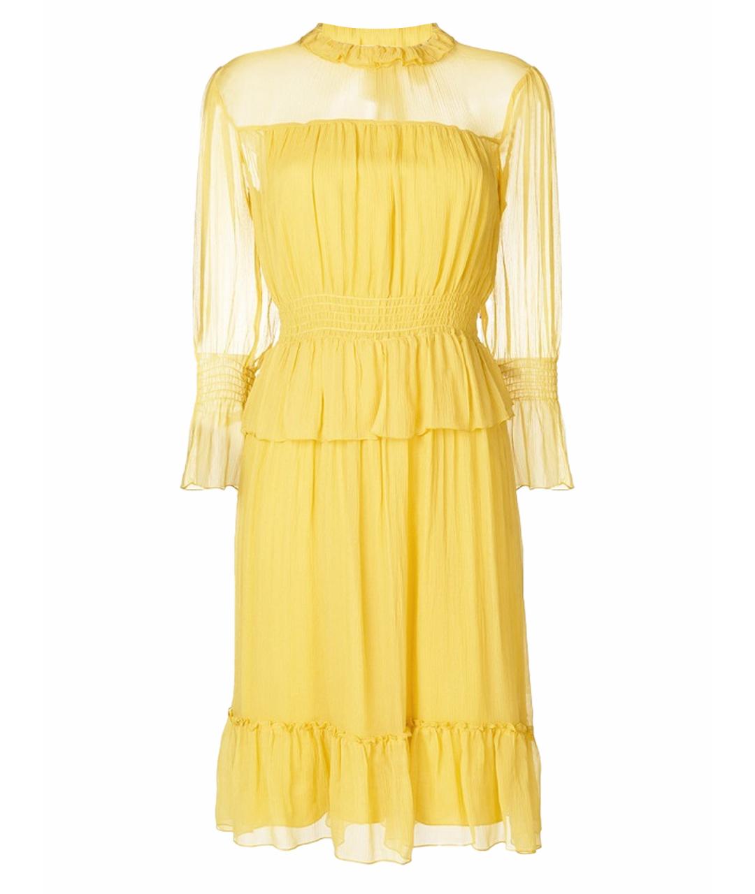 SEE BY CHLOE Желтое шелковое коктейльное платье, фото 1