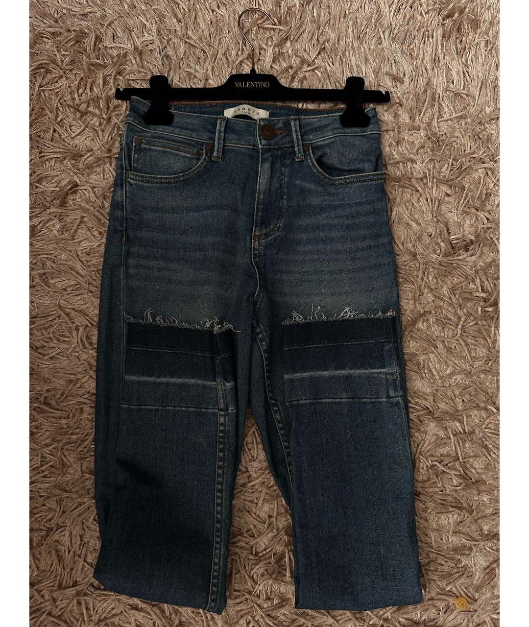 SANDRO Синие хлопковые джинсы слим, фото 5