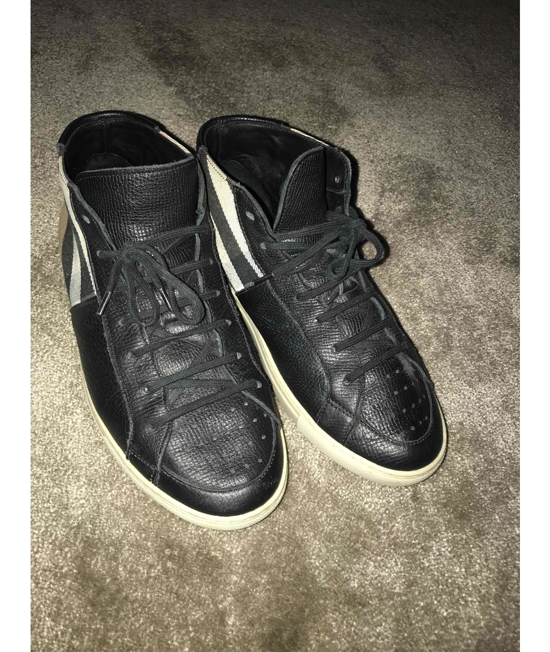 BURBERRY Черные кожаные кроссовки, фото 2