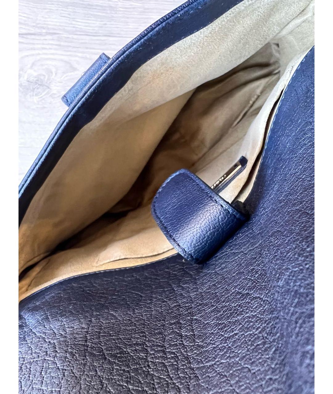 JIMMY CHOO Темно-синяя кожаная сумка через плечо, фото 4