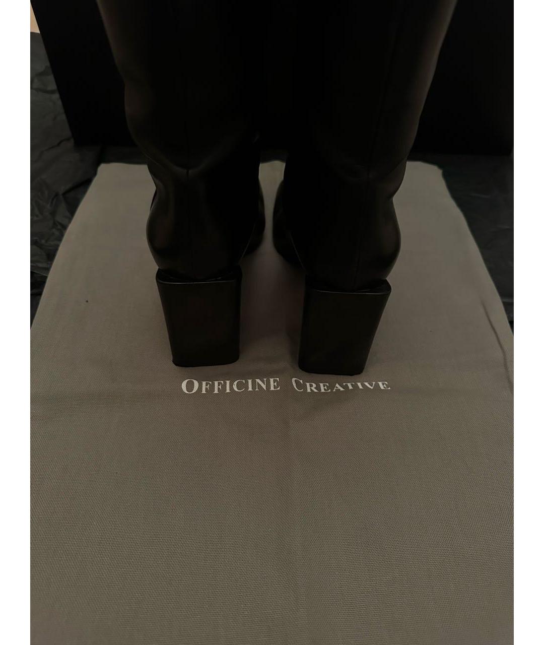 OFFICINE CREATIVE Черные кожаные сапоги, фото 6