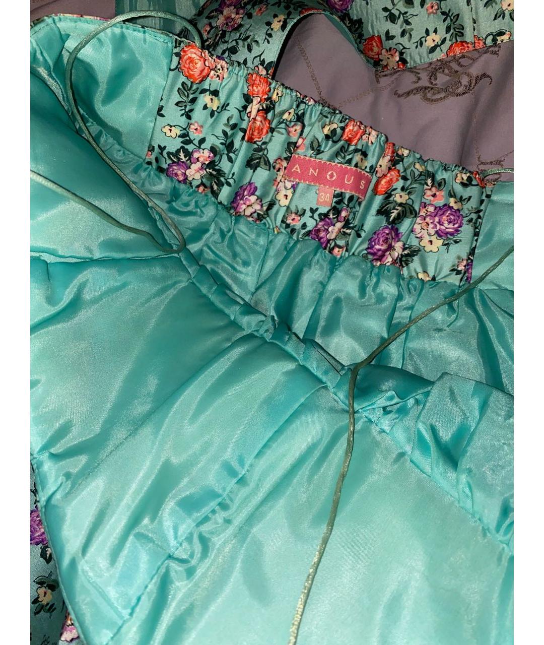 MANOUSH Бирюзовое шелковое коктейльное платье, фото 6
