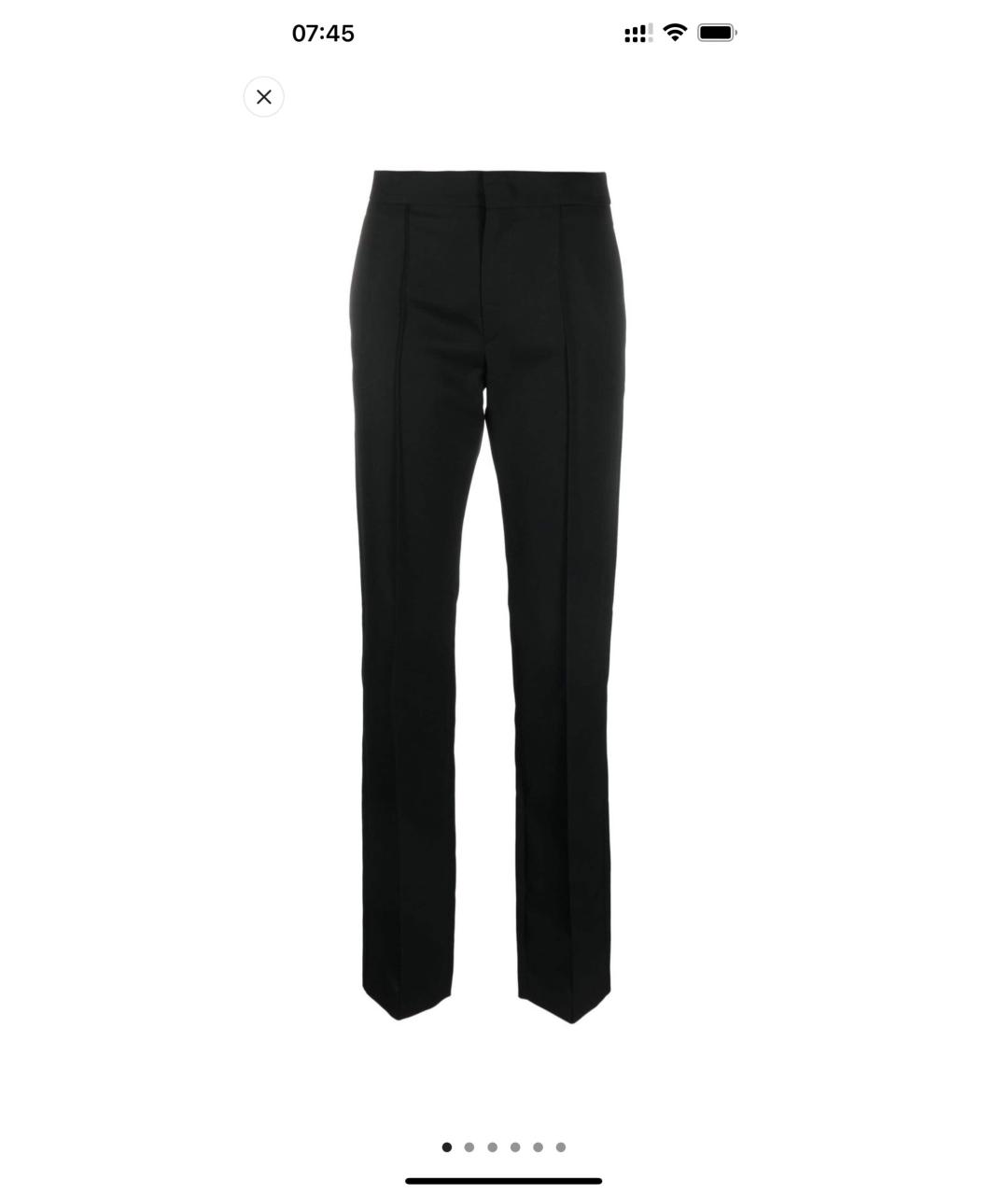ISABEL MARANT Черные шерстяные прямые брюки, фото 6