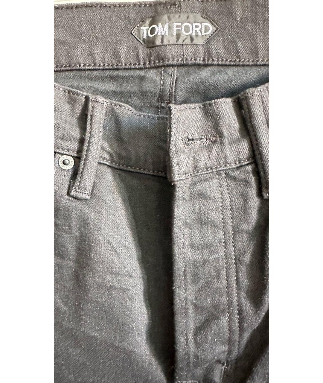 TOM FORD Черные хлопко-эластановые джинсы скинни, фото 4