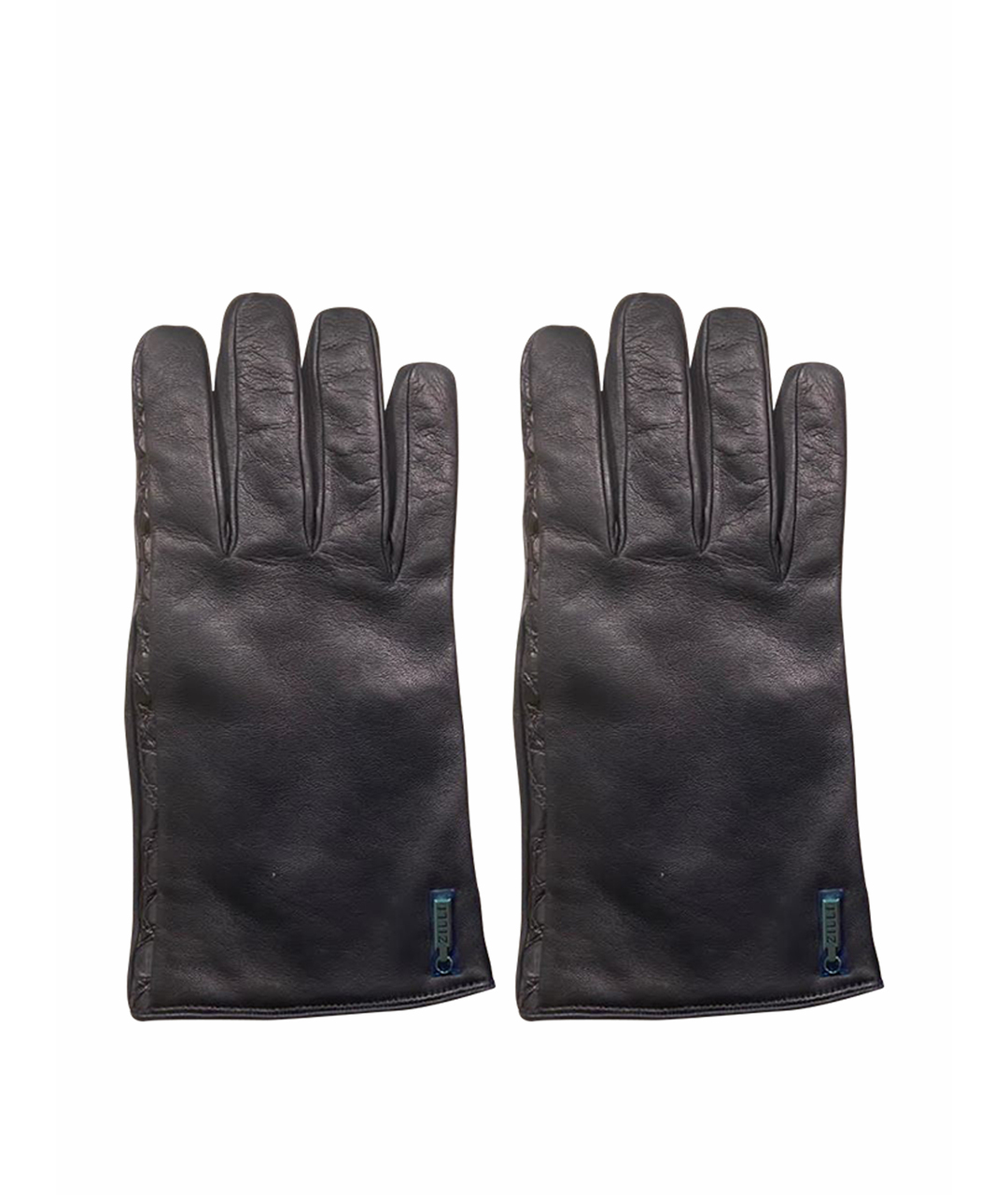 ZILLI Темно-синие кожаные перчатки, фото 1