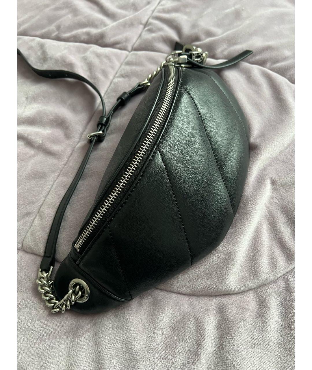 PINKO Черная кожаная поясная сумка, фото 2