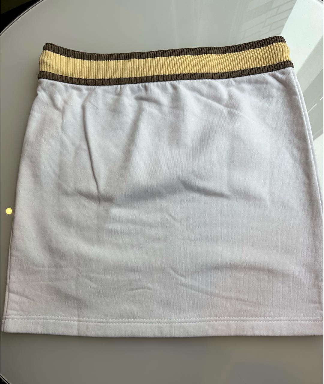 HERMES PRE-OWNED Белая хлопко-эластановая юбка мини, фото 3