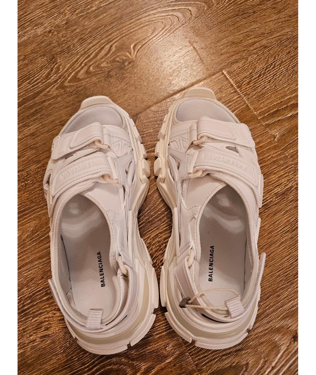 BALENCIAGA Белые кожаные сандалии, фото 3