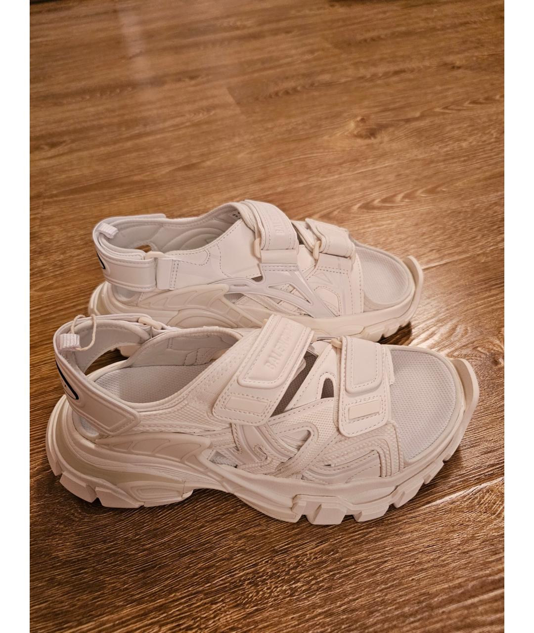 BALENCIAGA Белые кожаные сандалии, фото 7