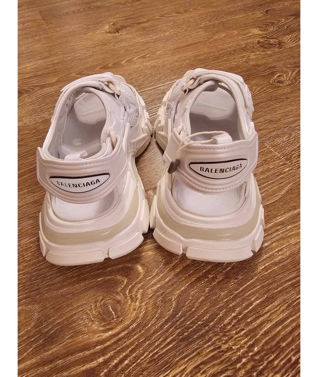 BALENCIAGA Белые кожаные сандалии, фото 4