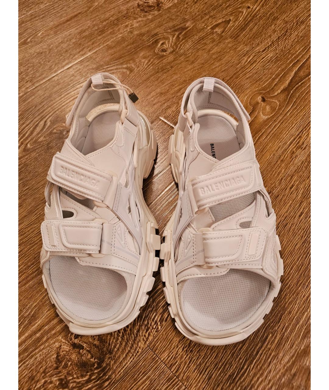 BALENCIAGA Белые кожаные сандалии, фото 2