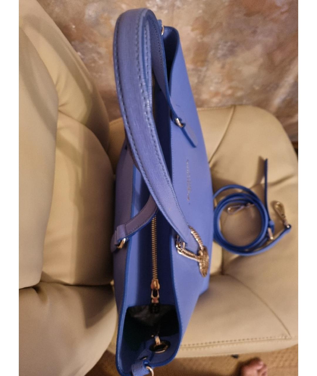 ERMANNO SCERVINO Голубая кожаная сумка тоут, фото 5