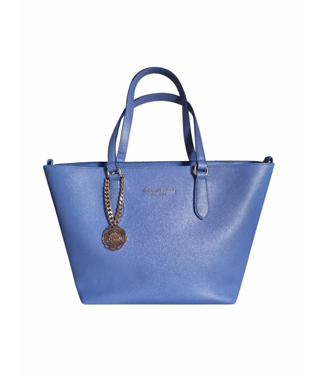 ERMANNO SCERVINO Голубая кожаная сумка тоут, фото 1