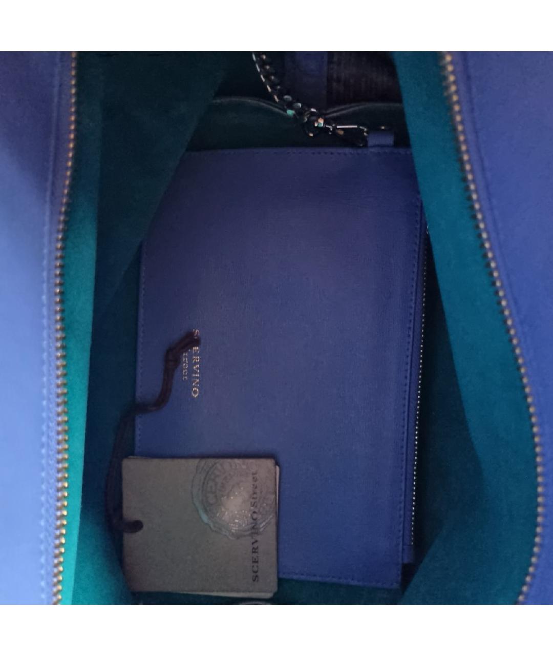ERMANNO SCERVINO Голубая кожаная сумка тоут, фото 4