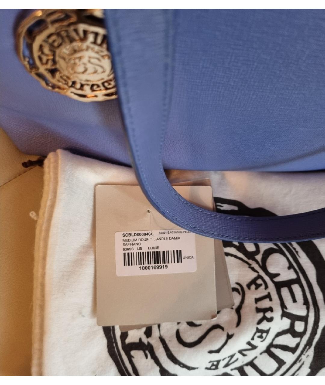 ERMANNO SCERVINO Голубая кожаная сумка тоут, фото 9