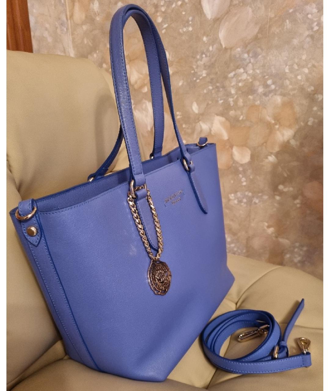 ERMANNO SCERVINO Голубая кожаная сумка тоут, фото 2