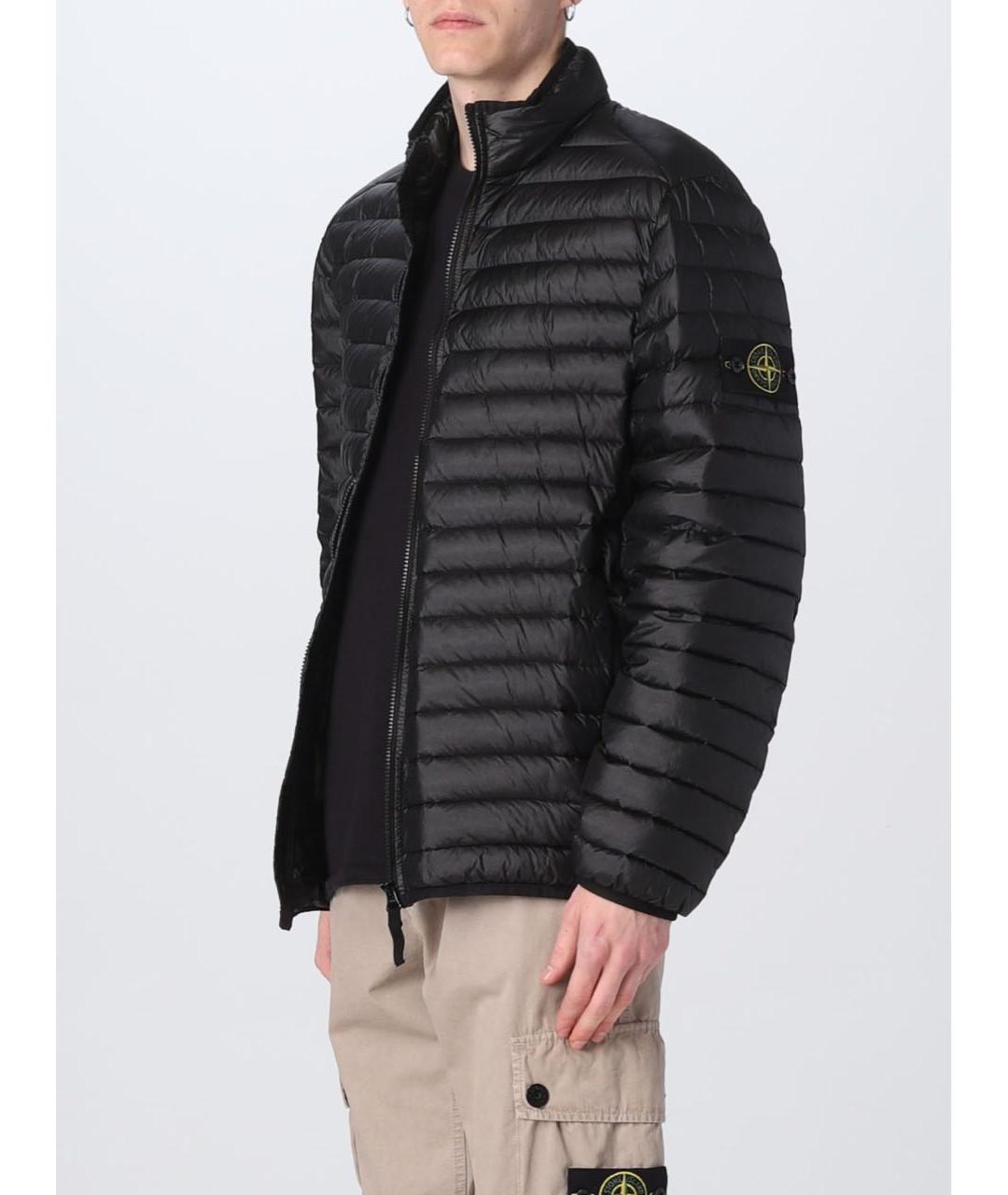 STONE ISLAND Черный полиамидовый пуховик, фото 4