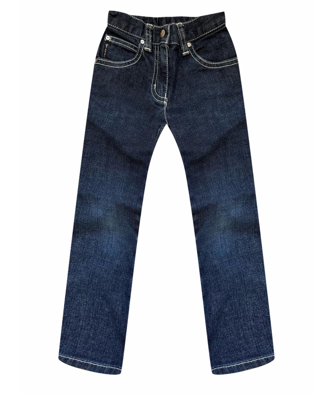 ARMANI JUNIOR Темно-синие деним джинсы, фото 1