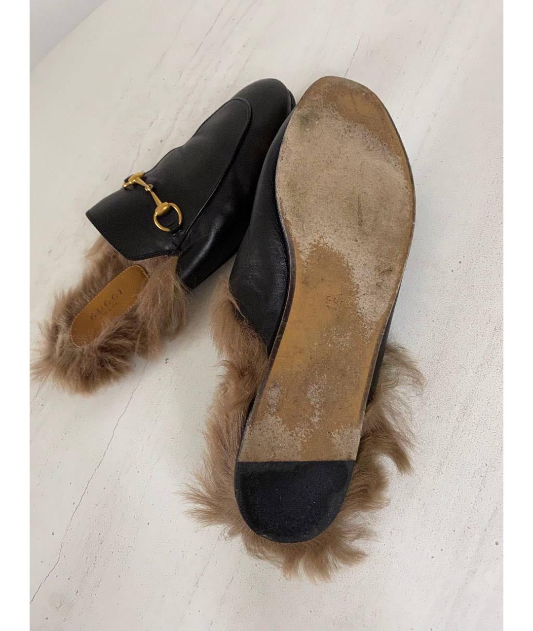 GUCCI Черные кожаные мюли, фото 7
