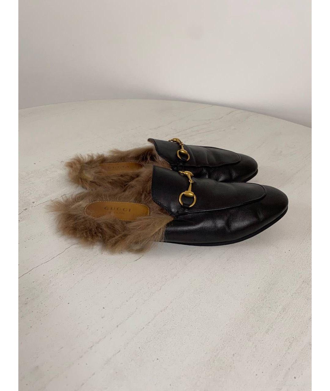 GUCCI Черные кожаные мюли, фото 8