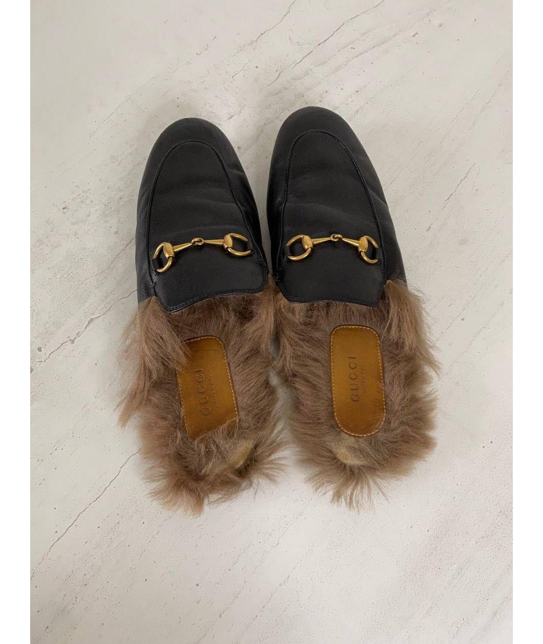 GUCCI Черные кожаные мюли, фото 4