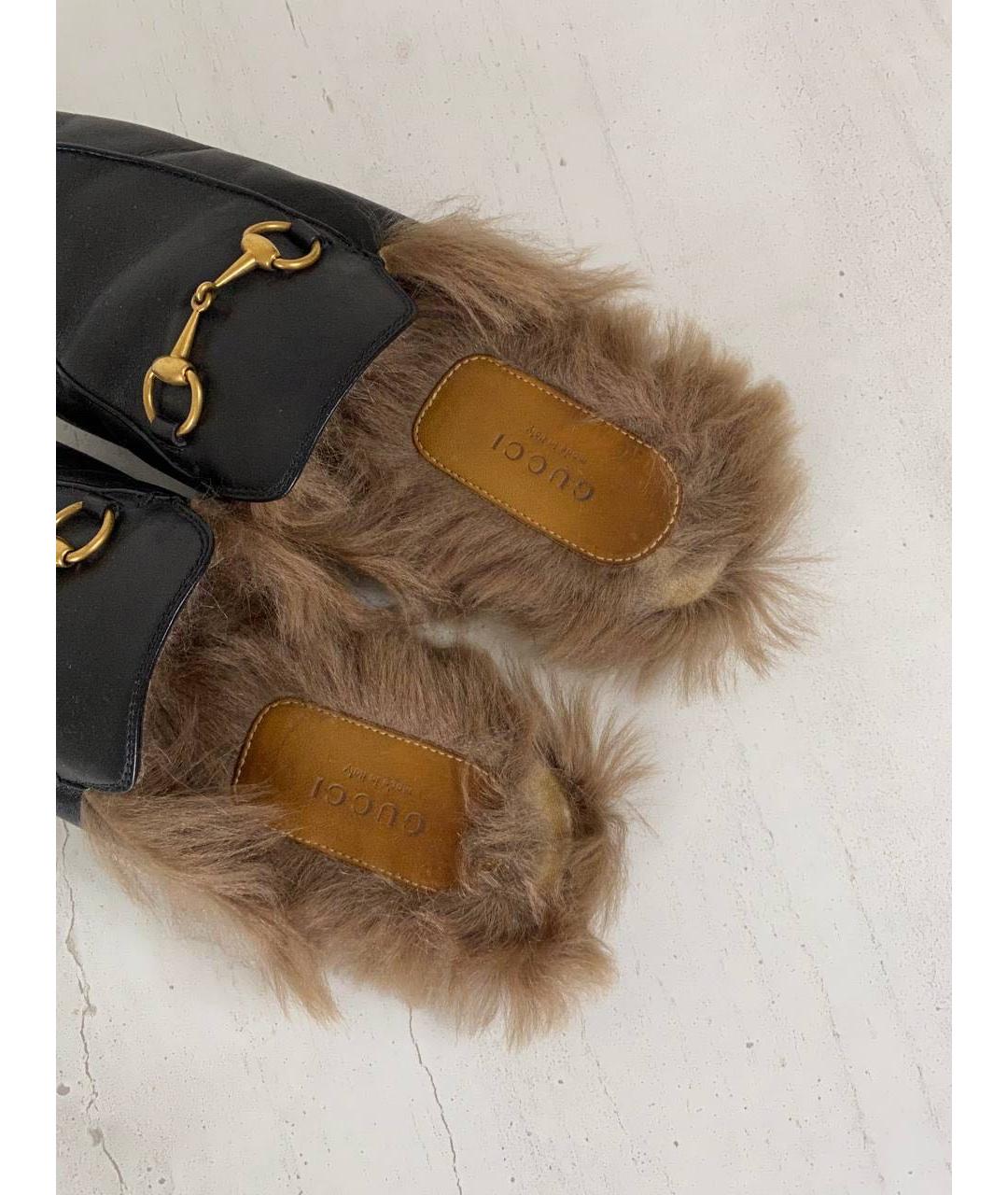 GUCCI Черные кожаные мюли, фото 5