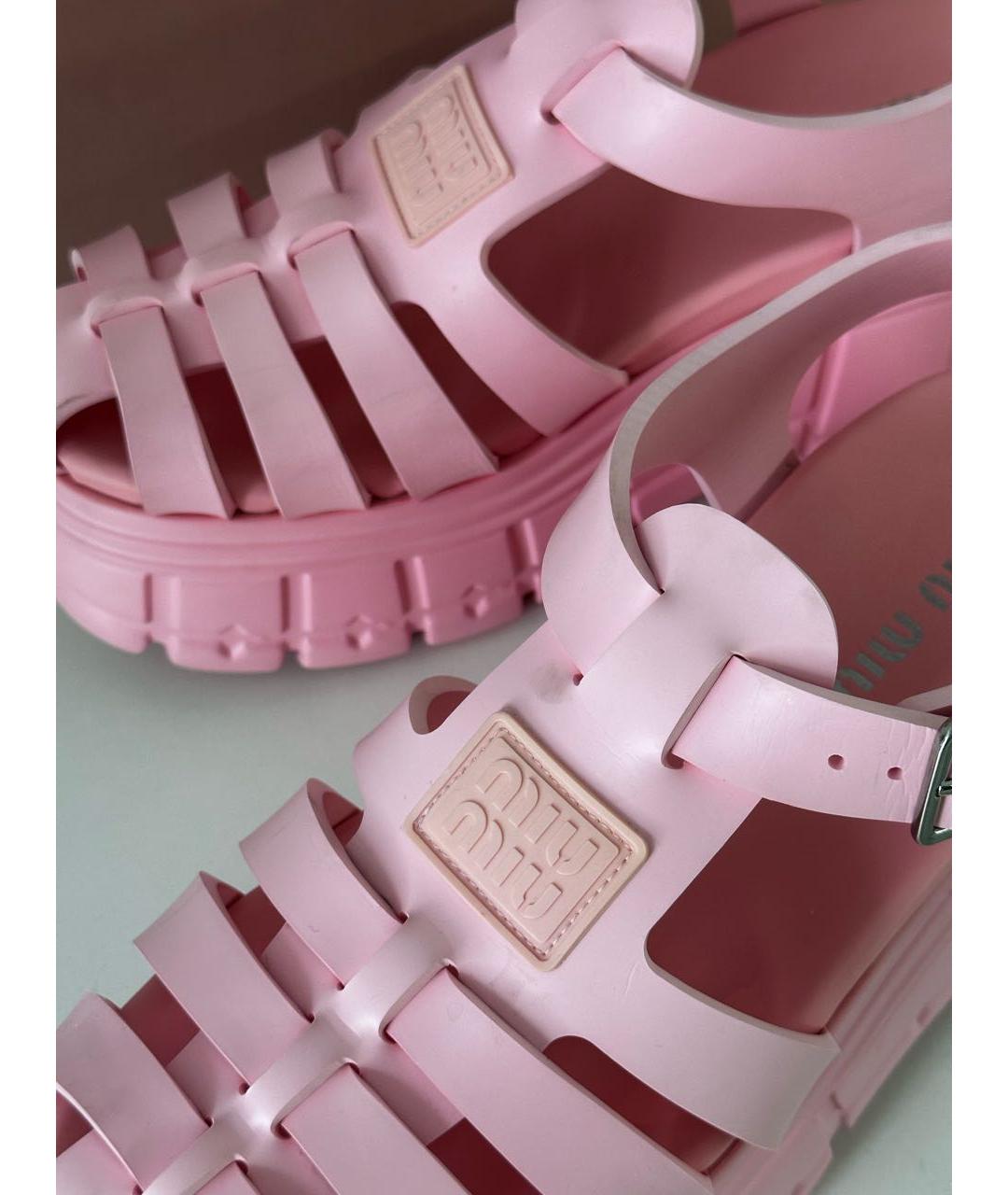 MIU MIU Розовые сандалии, фото 6