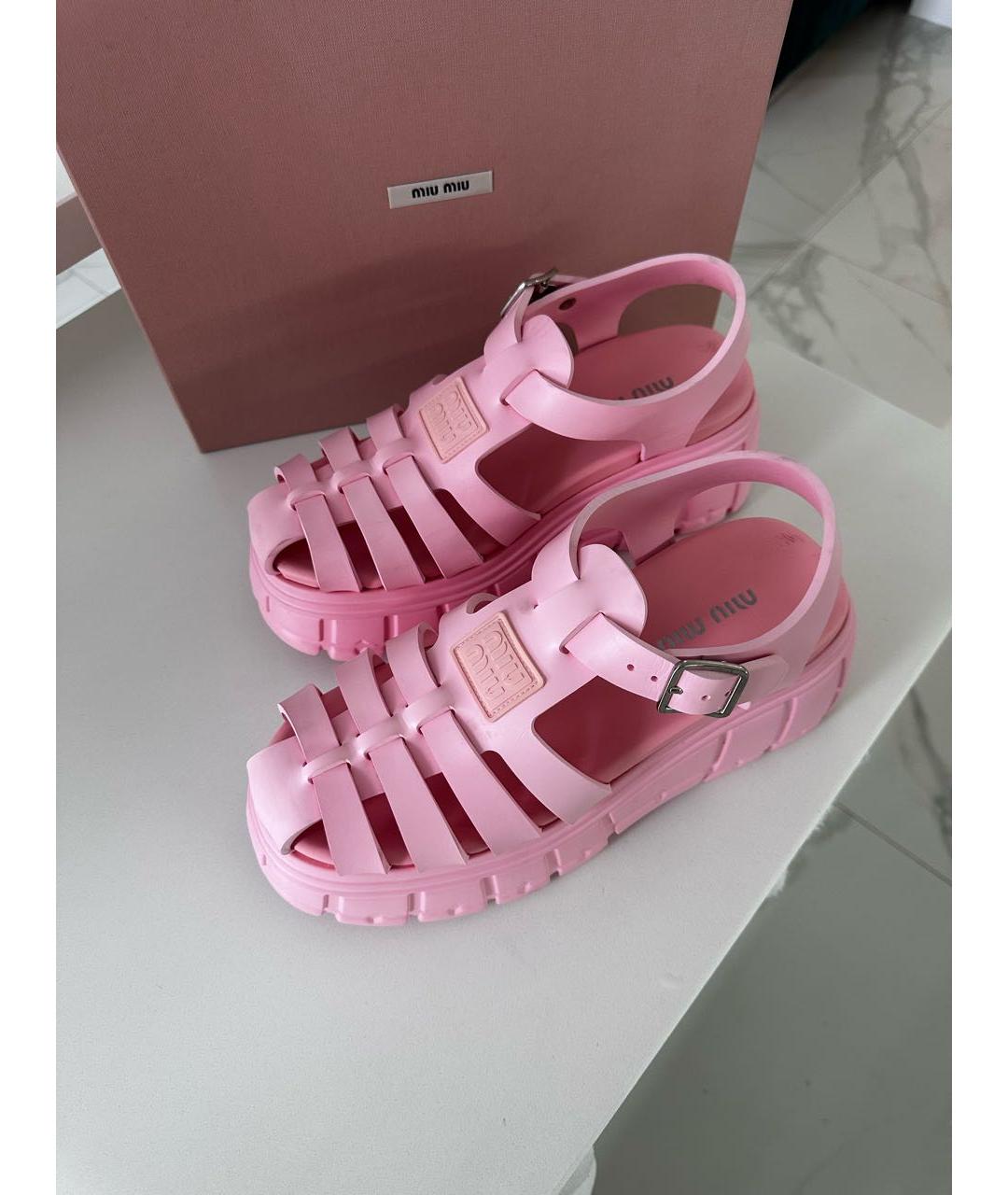 MIU MIU Розовые сандалии, фото 2