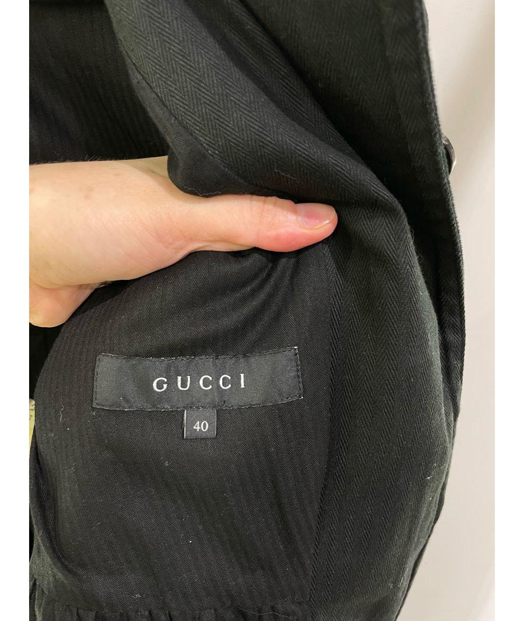 GUCCI Черное хлопковое пальто, фото 4