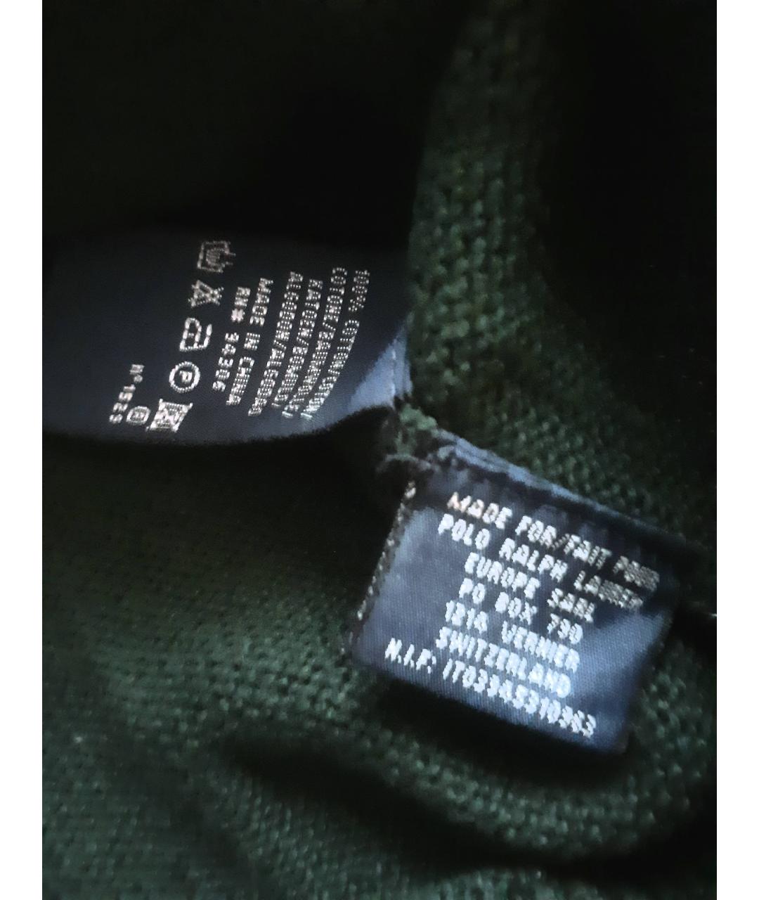 POLO RALPH LAUREN Зеленый хлопковый джемпер / свитер, фото 4
