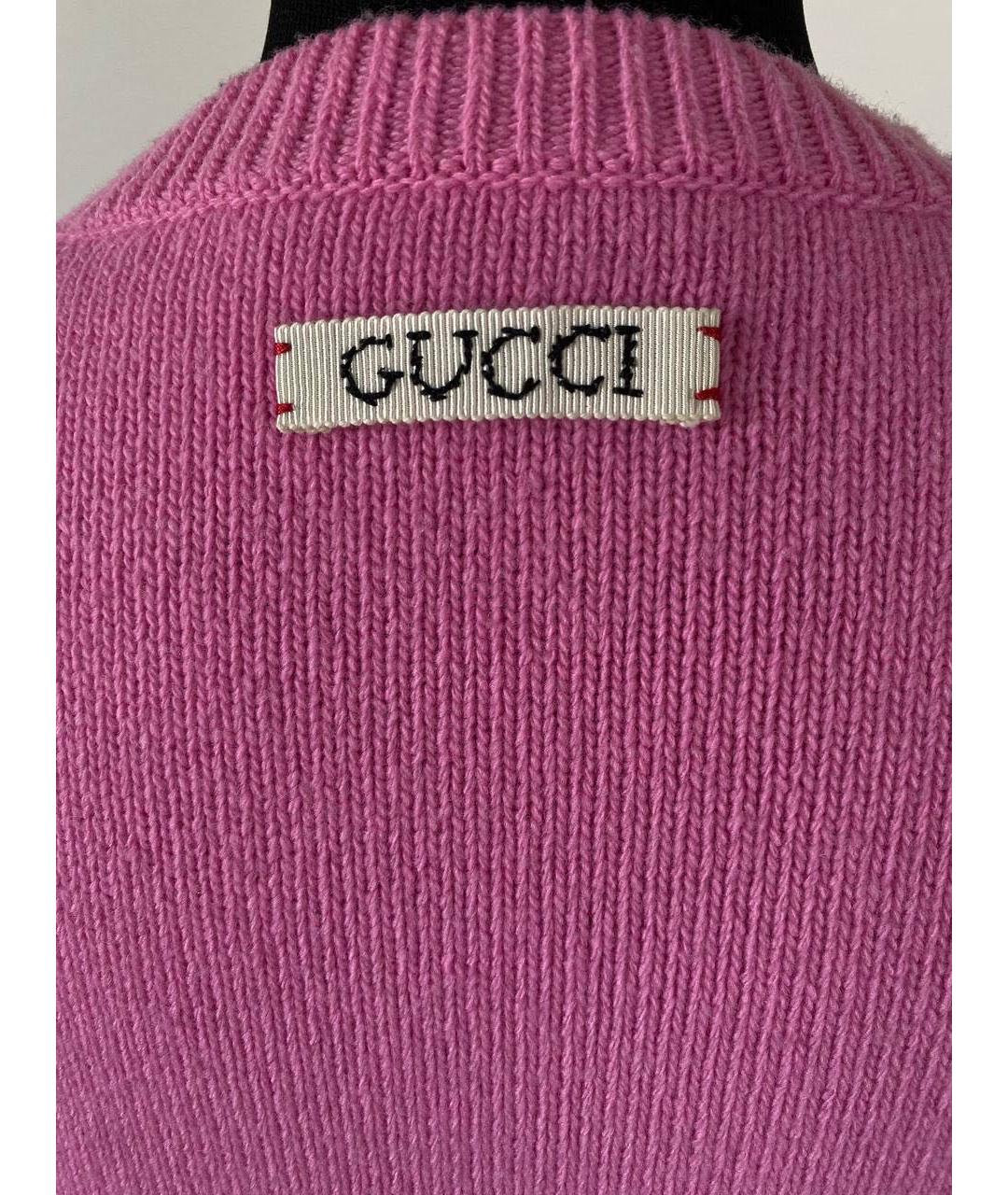 GUCCI Розовый шерстяной джемпер / свитер, фото 5
