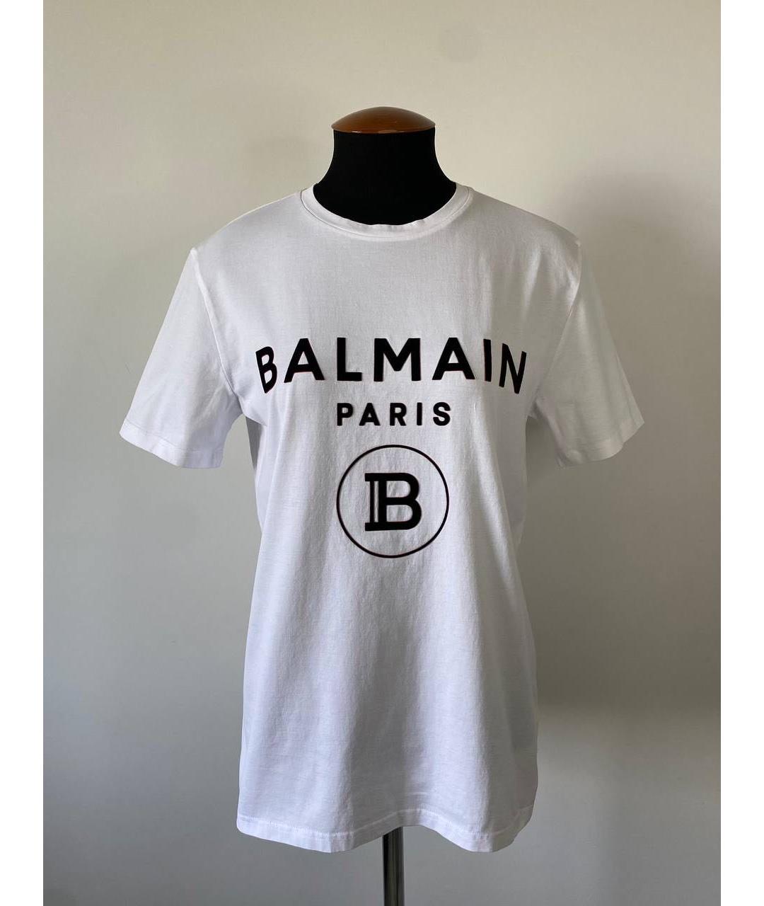 BALMAIN Белая хлопковая футболка, фото 7