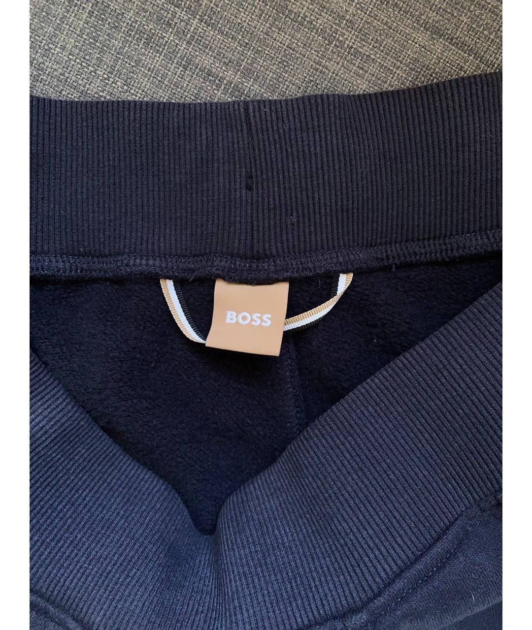 HUGO BOSS Темно-синие полиэстеровые брюки широкие, фото 3