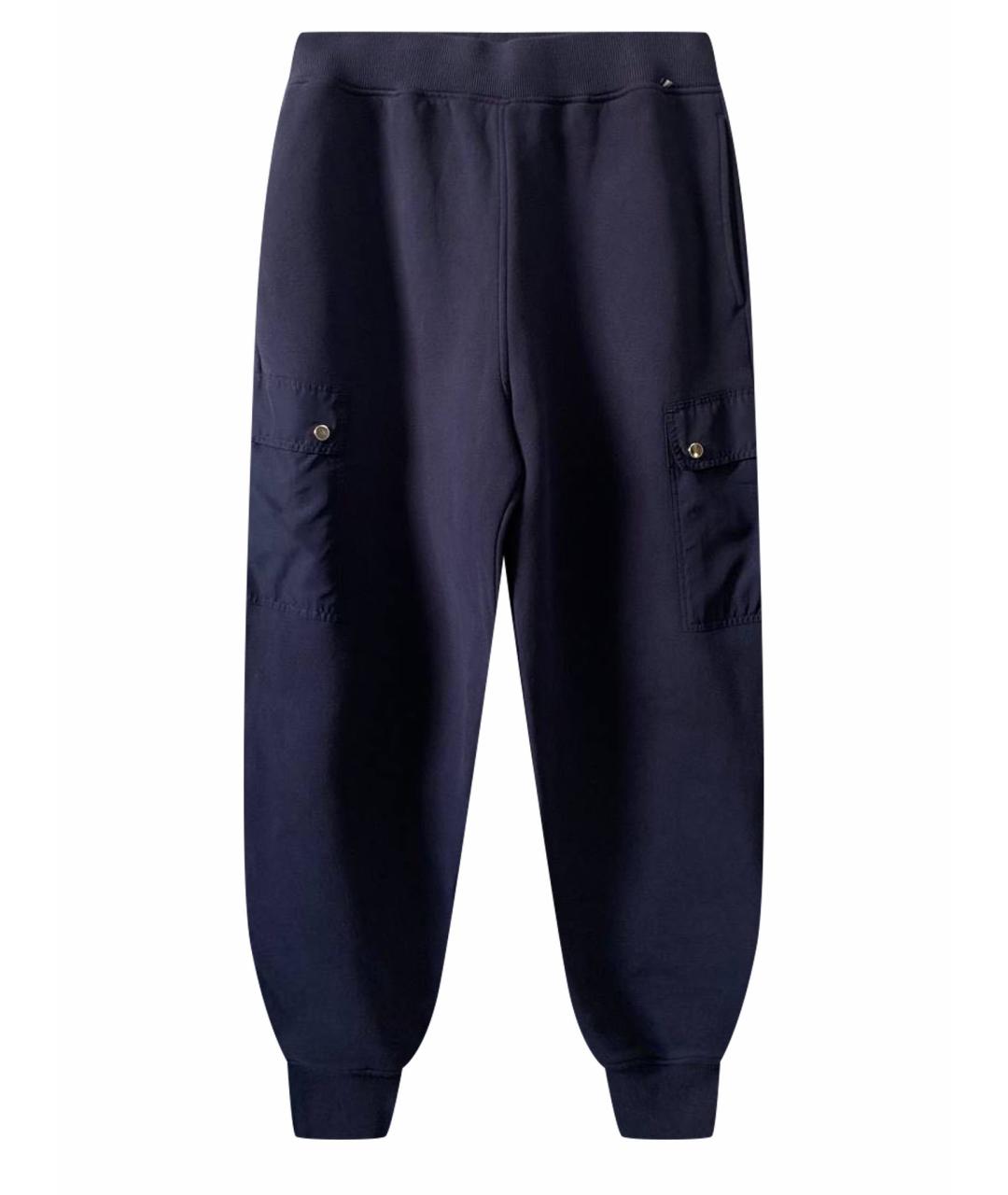 HUGO BOSS Темно-синие полиэстеровые брюки широкие, фото 1
