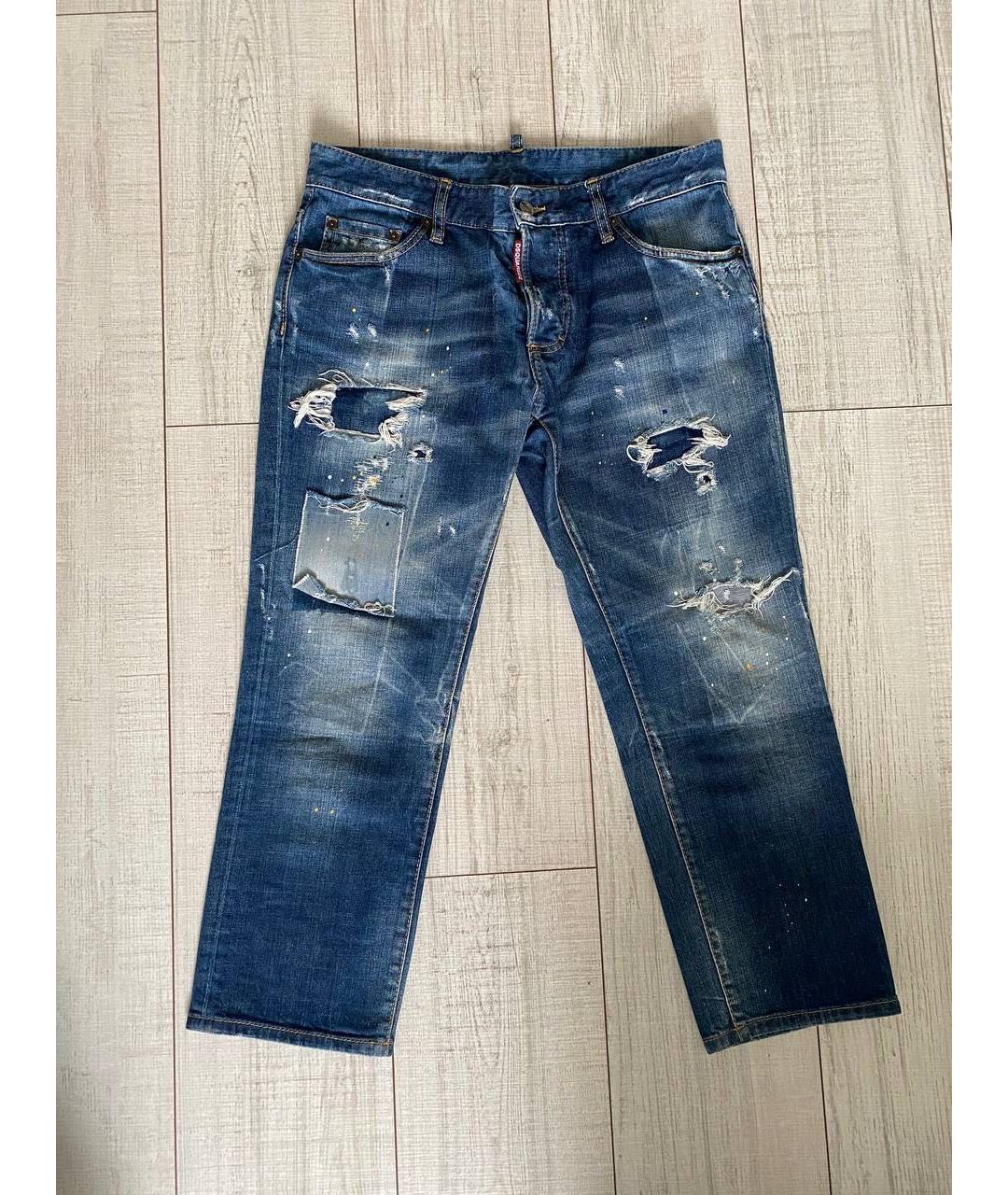 DSQUARED2 Темно-синие прямые джинсы, фото 7