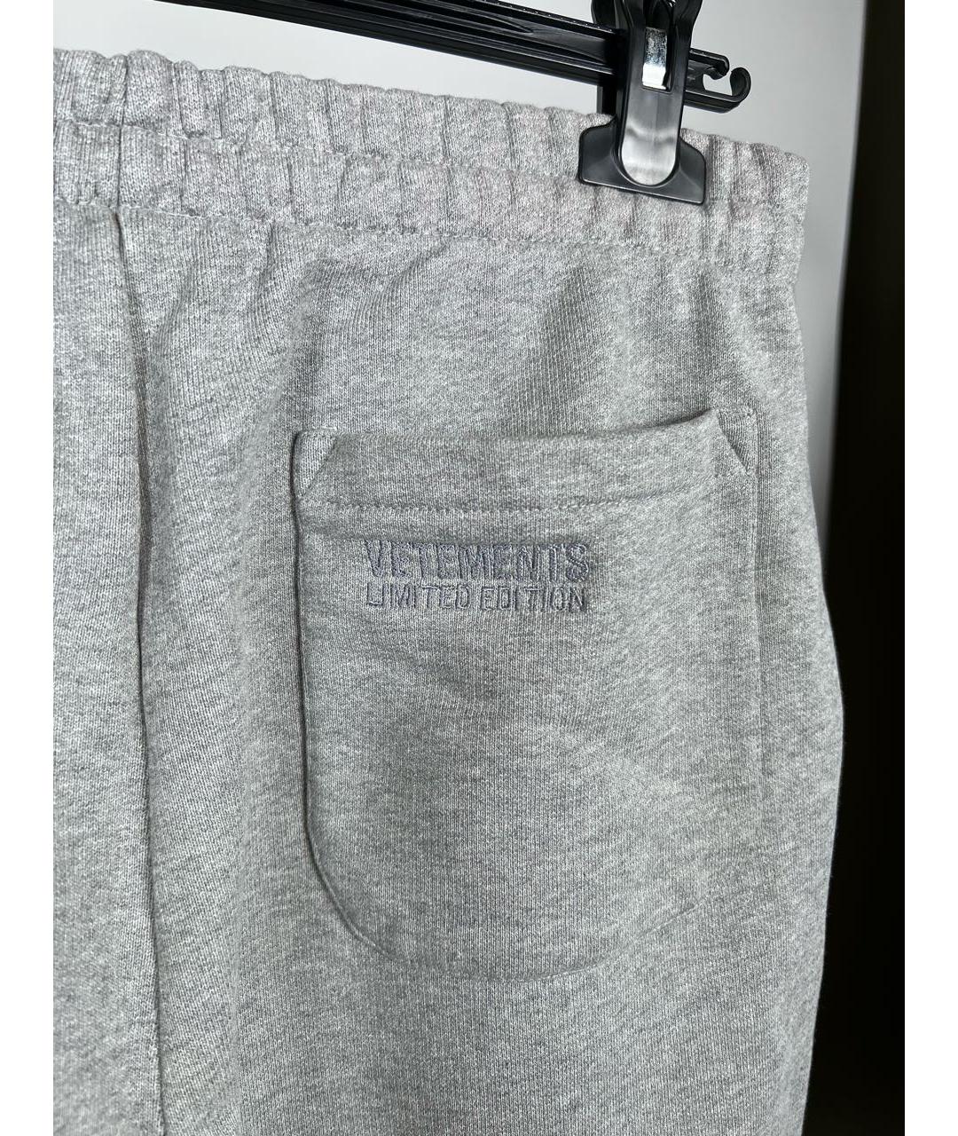 VETEMENTS Серые хлопковые повседневные брюки, фото 4