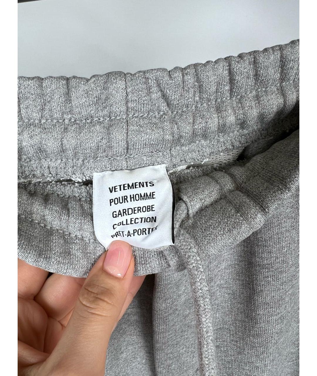 VETEMENTS Серые хлопковые повседневные брюки, фото 5