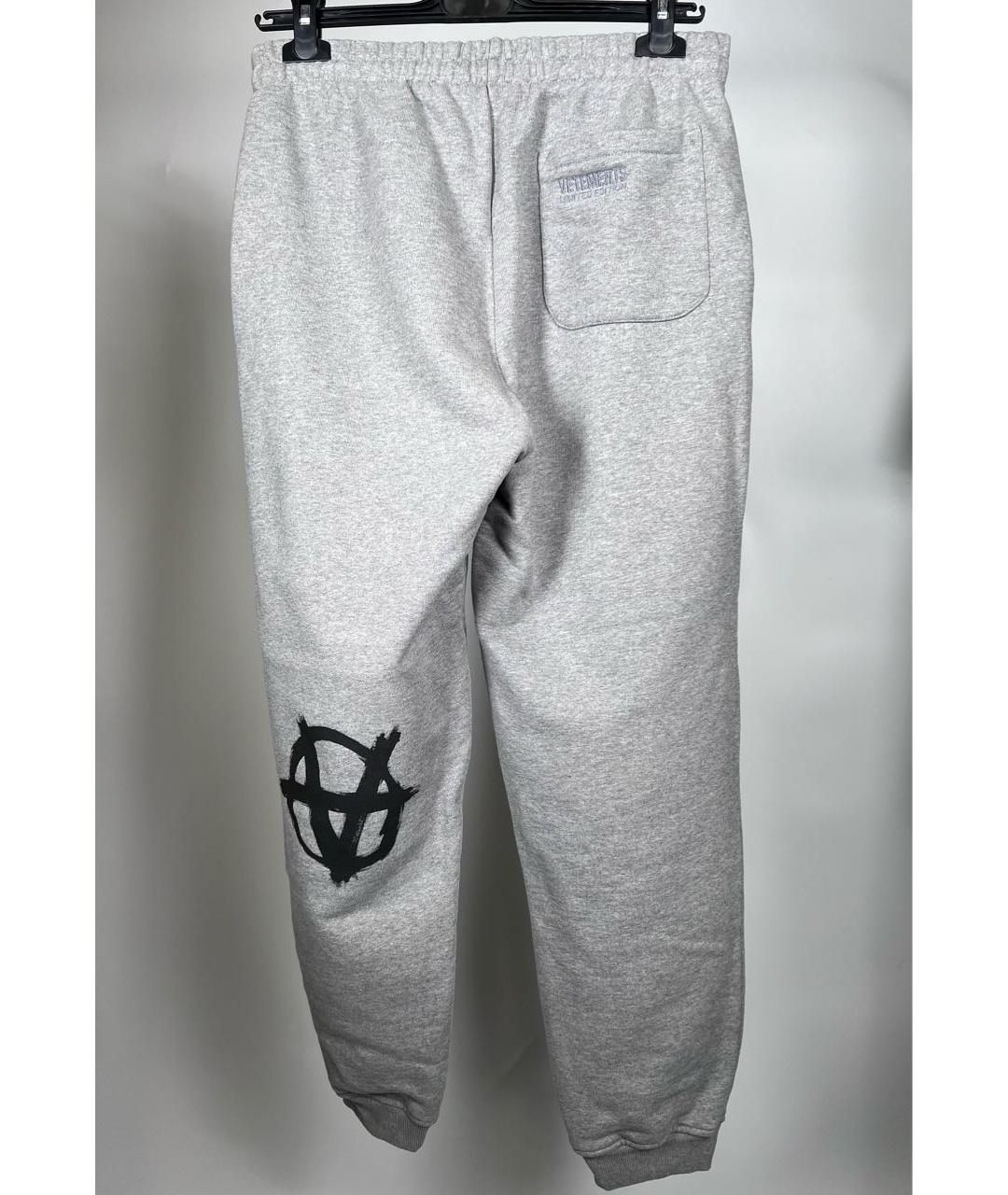 VETEMENTS Серые хлопковые повседневные брюки, фото 2