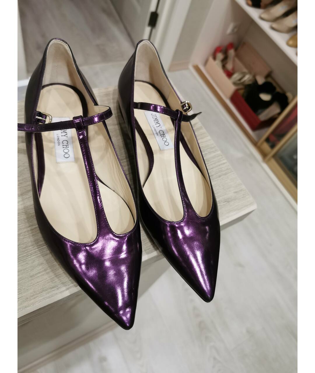 JIMMY CHOO Фиолетовые кожаные туфли, фото 2