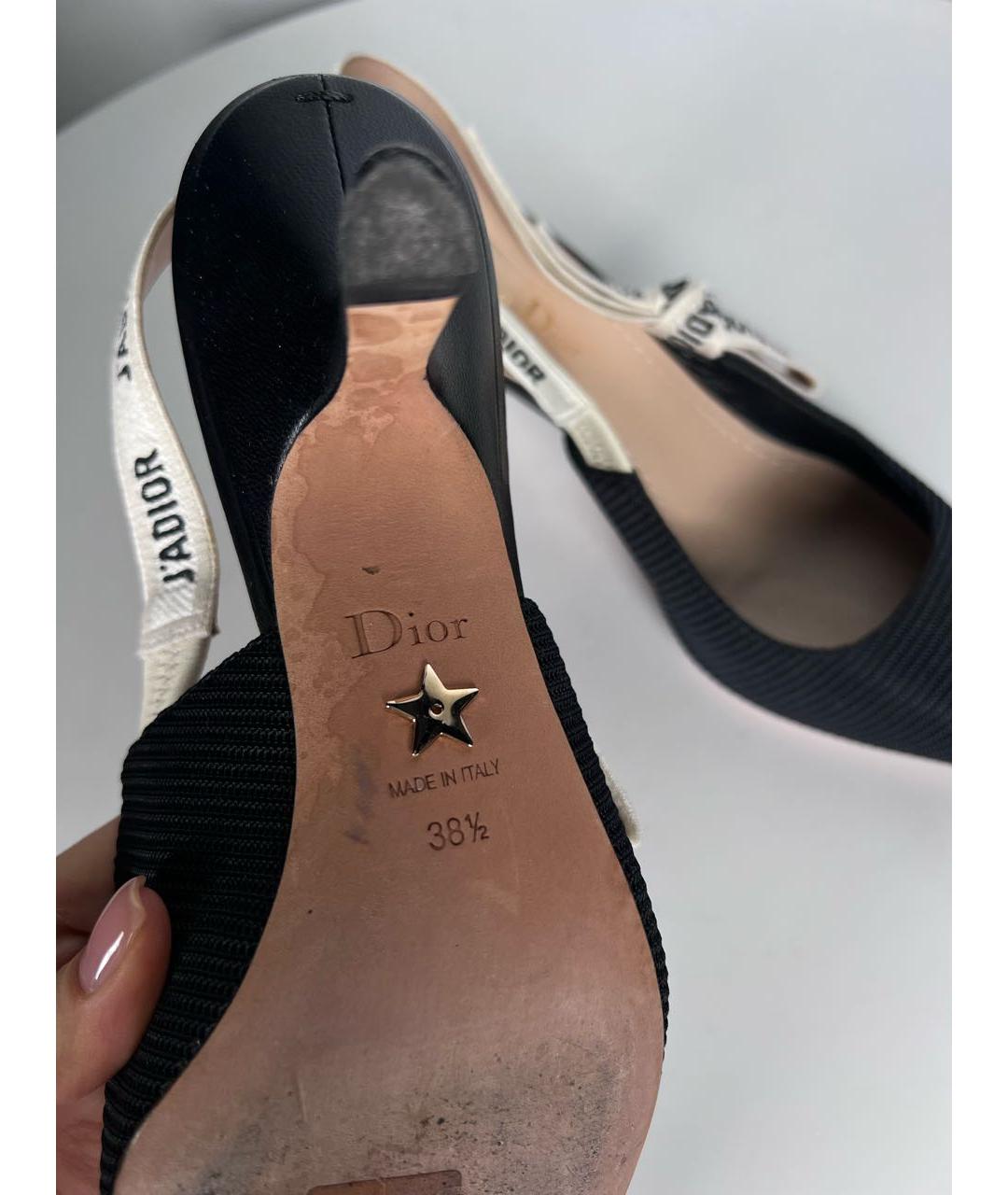 CHRISTIAN DIOR Черные лодочки на низком каблуке, фото 5