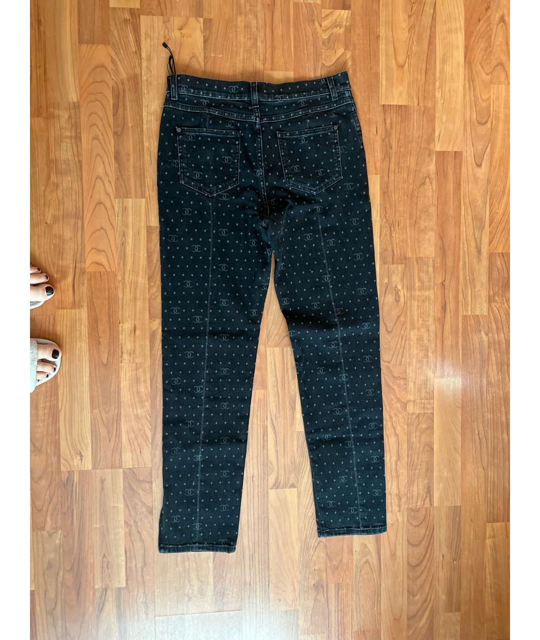 CHANEL PRE-OWNED Серые хлопковые джинсы слим, фото 2