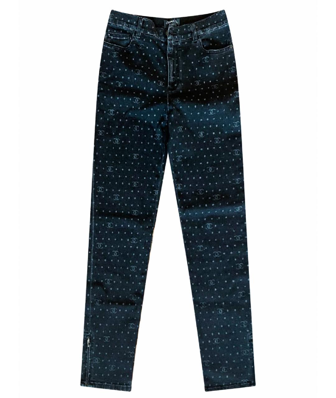 CHANEL PRE-OWNED Серые хлопковые джинсы слим, фото 1