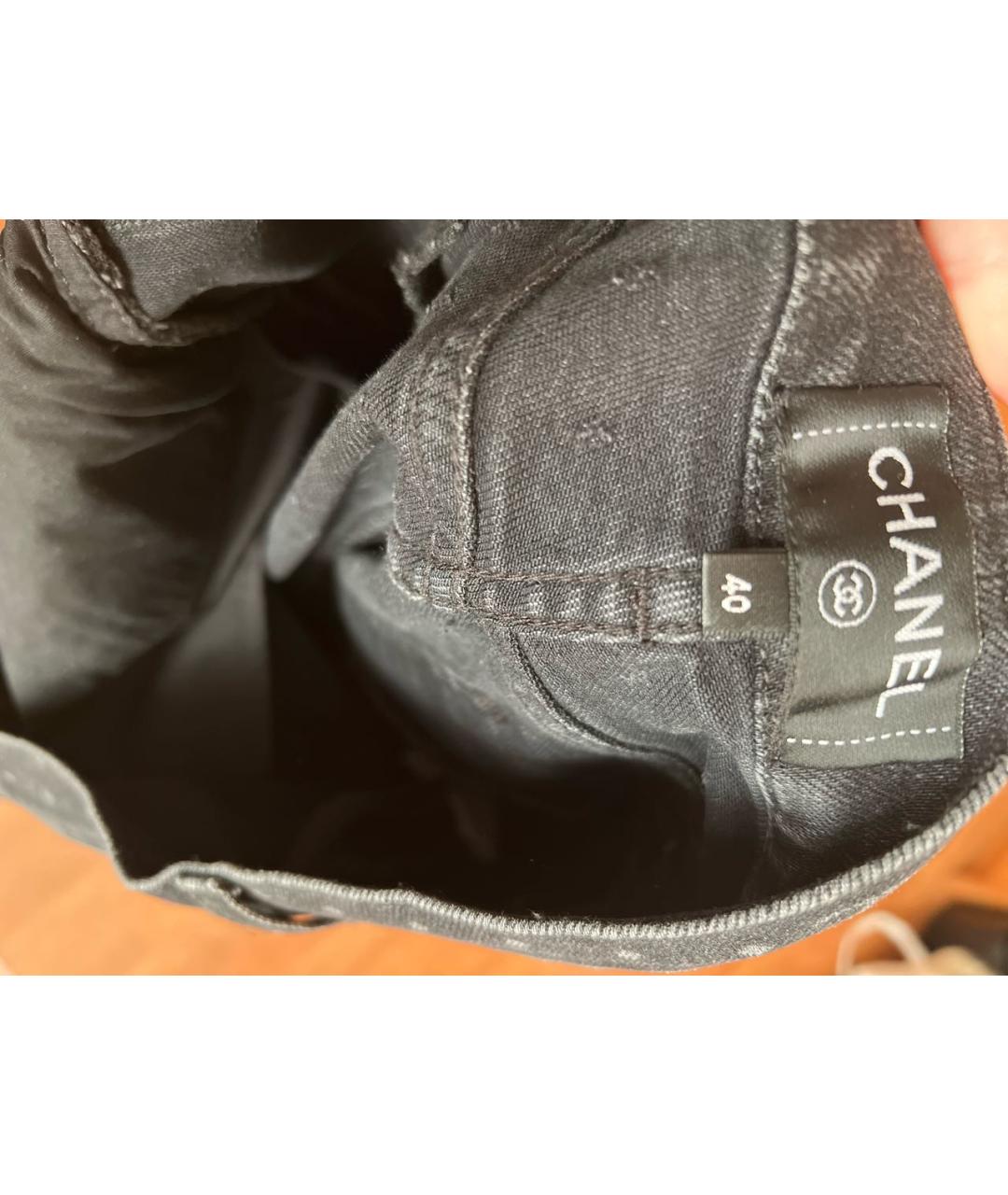 CHANEL PRE-OWNED Серые хлопковые джинсы слим, фото 3