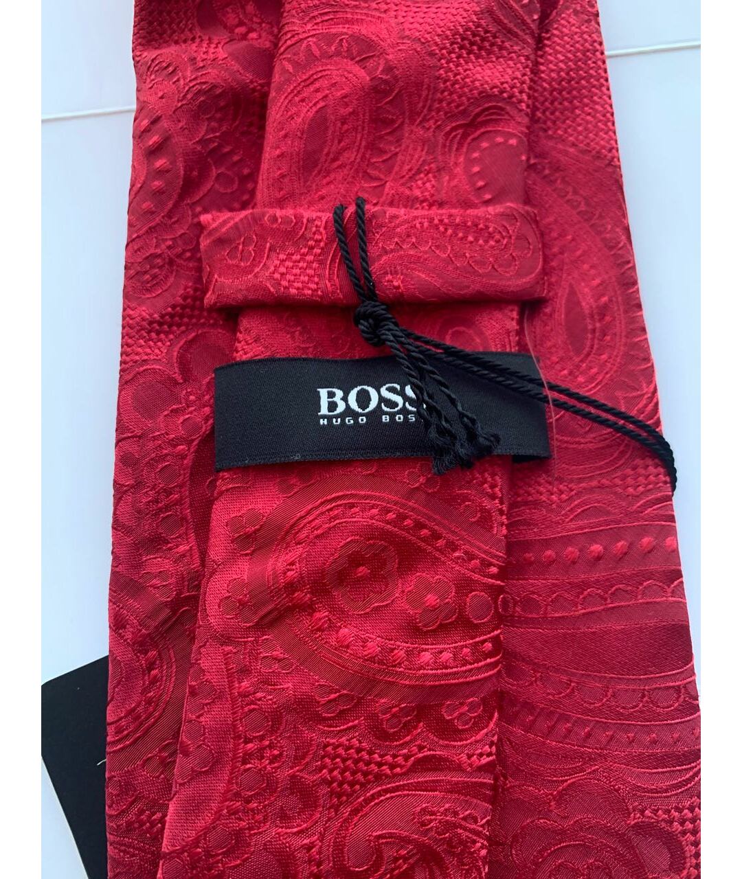 HUGO BOSS Красный шелковый галстук, фото 7
