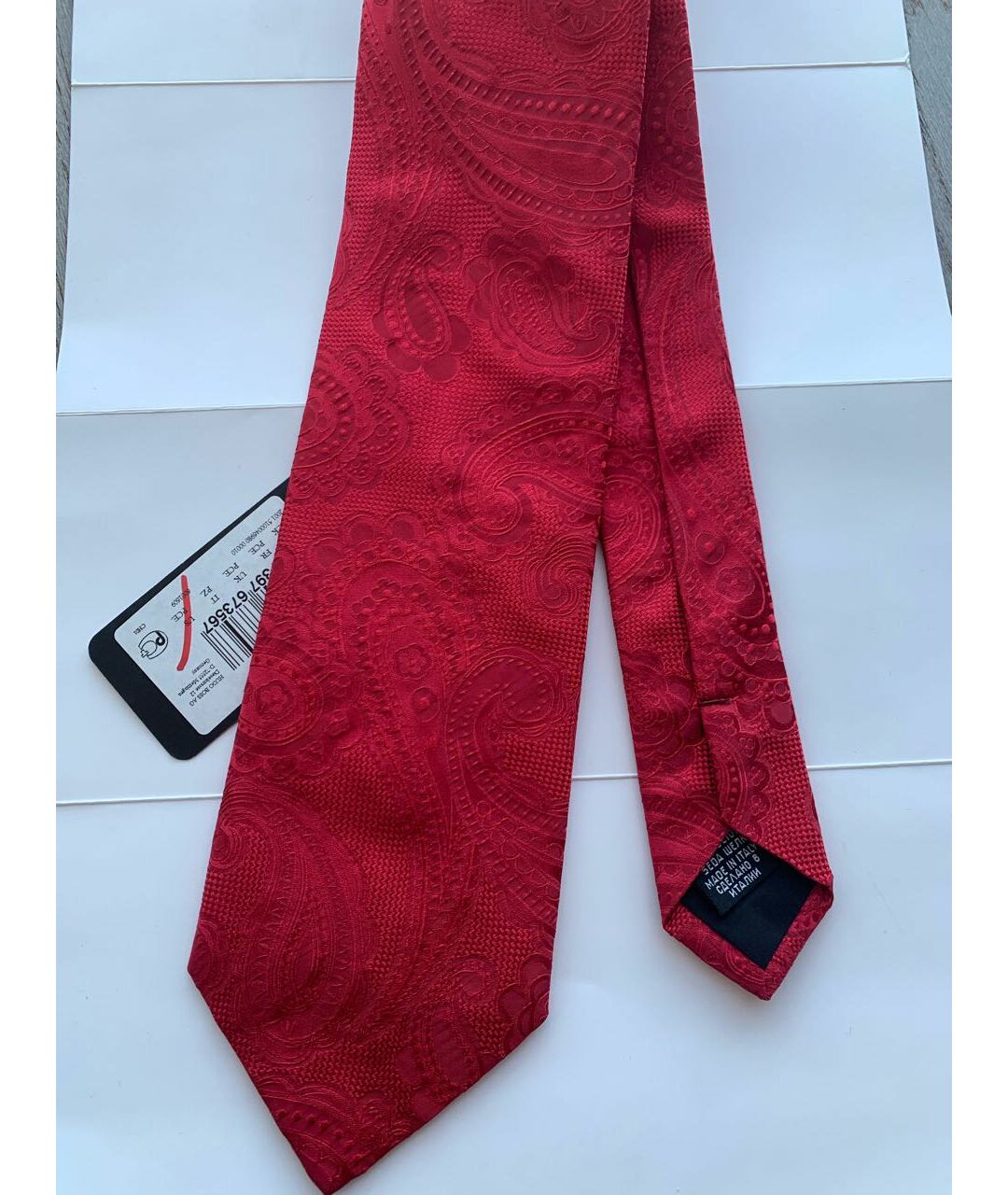 HUGO BOSS Красный шелковый галстук, фото 8