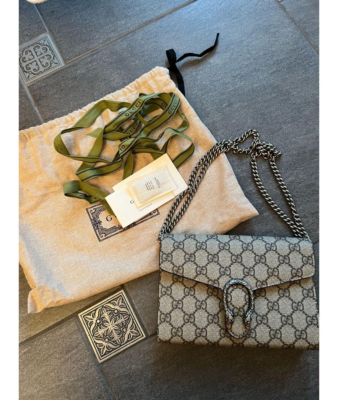 GUCCI Бежевая кожаная сумка через плечо, фото 8