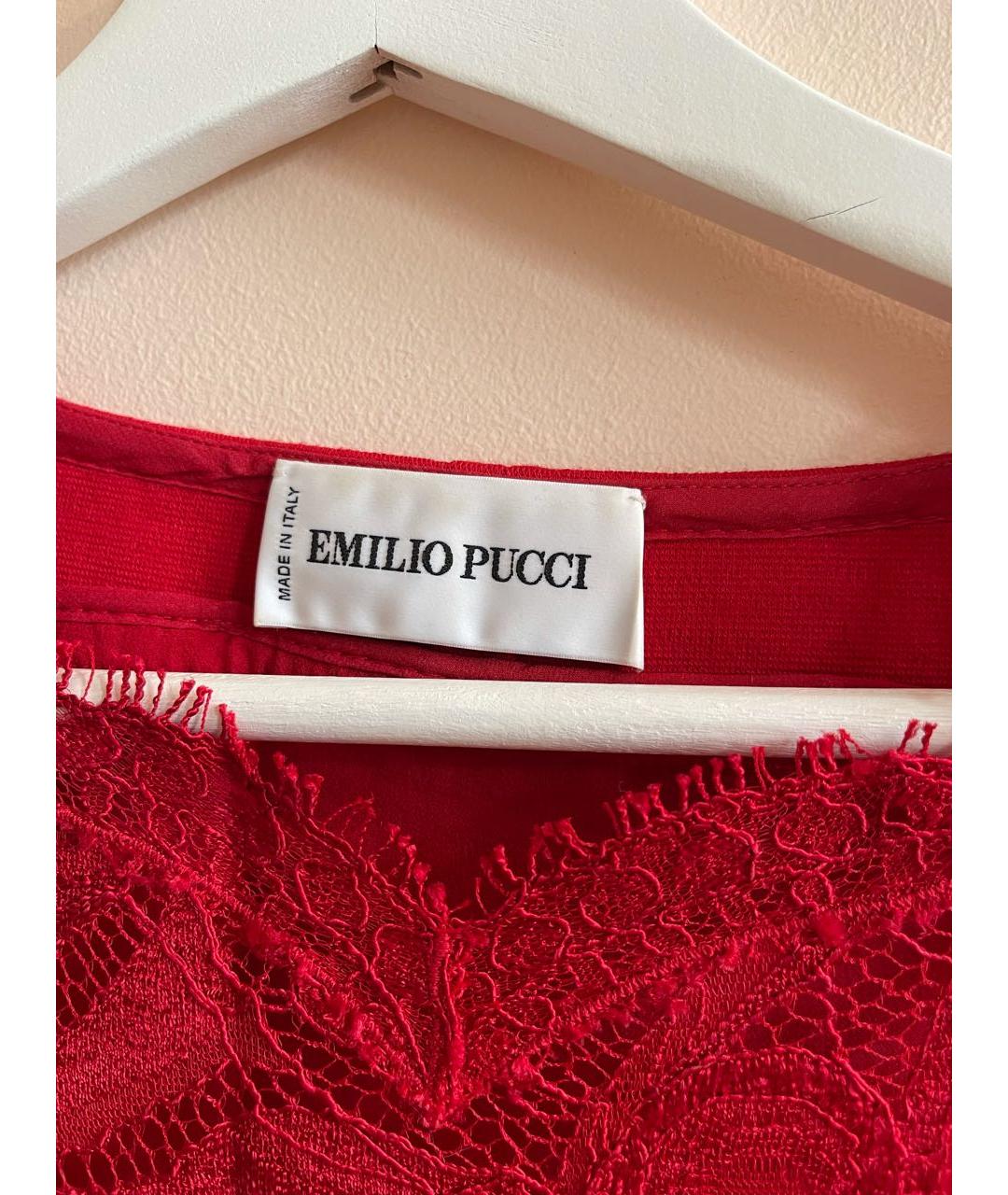 EMILIO PUCCI Красное шерстяное коктейльное платье, фото 3